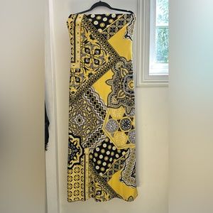 Vintage cache dress yellow and black multicolor